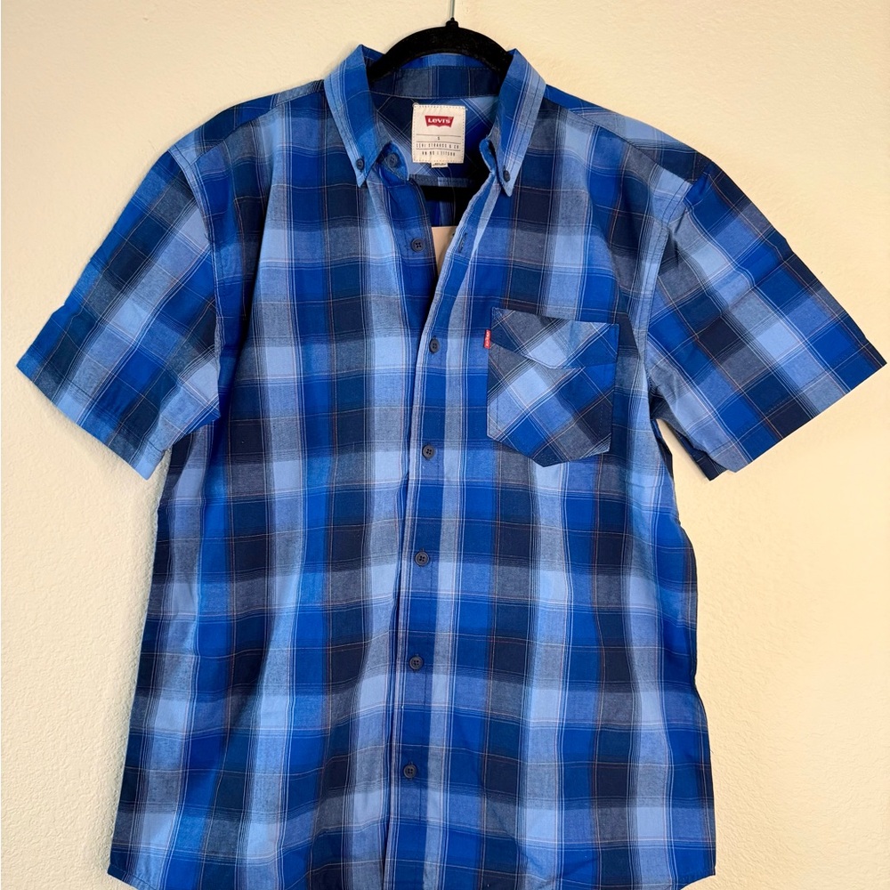 Levi's Men's Blue Checkered Shirt